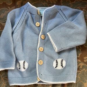 Baby baseball sweater